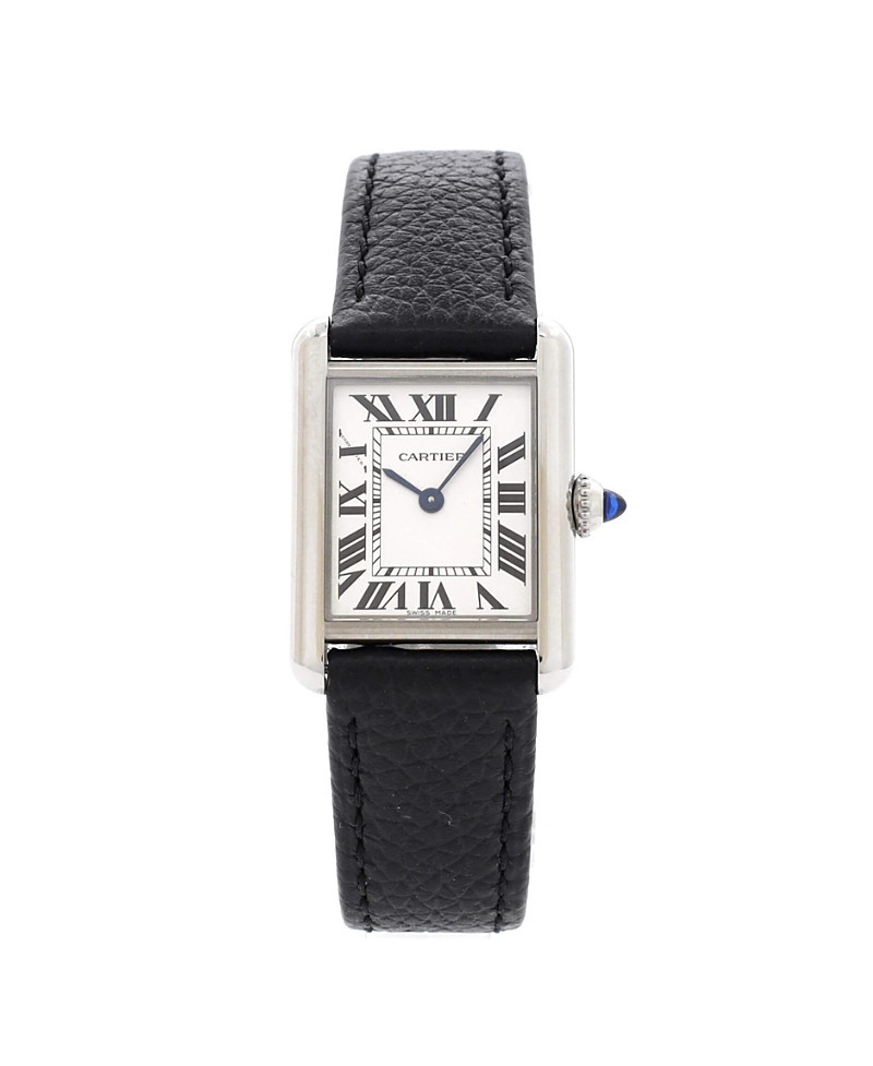 Pre-Owned Cartier Must de Cartier Tank Quartz Watch in Stainless Steel and Leather 22mm | Bloomingdale's (US)