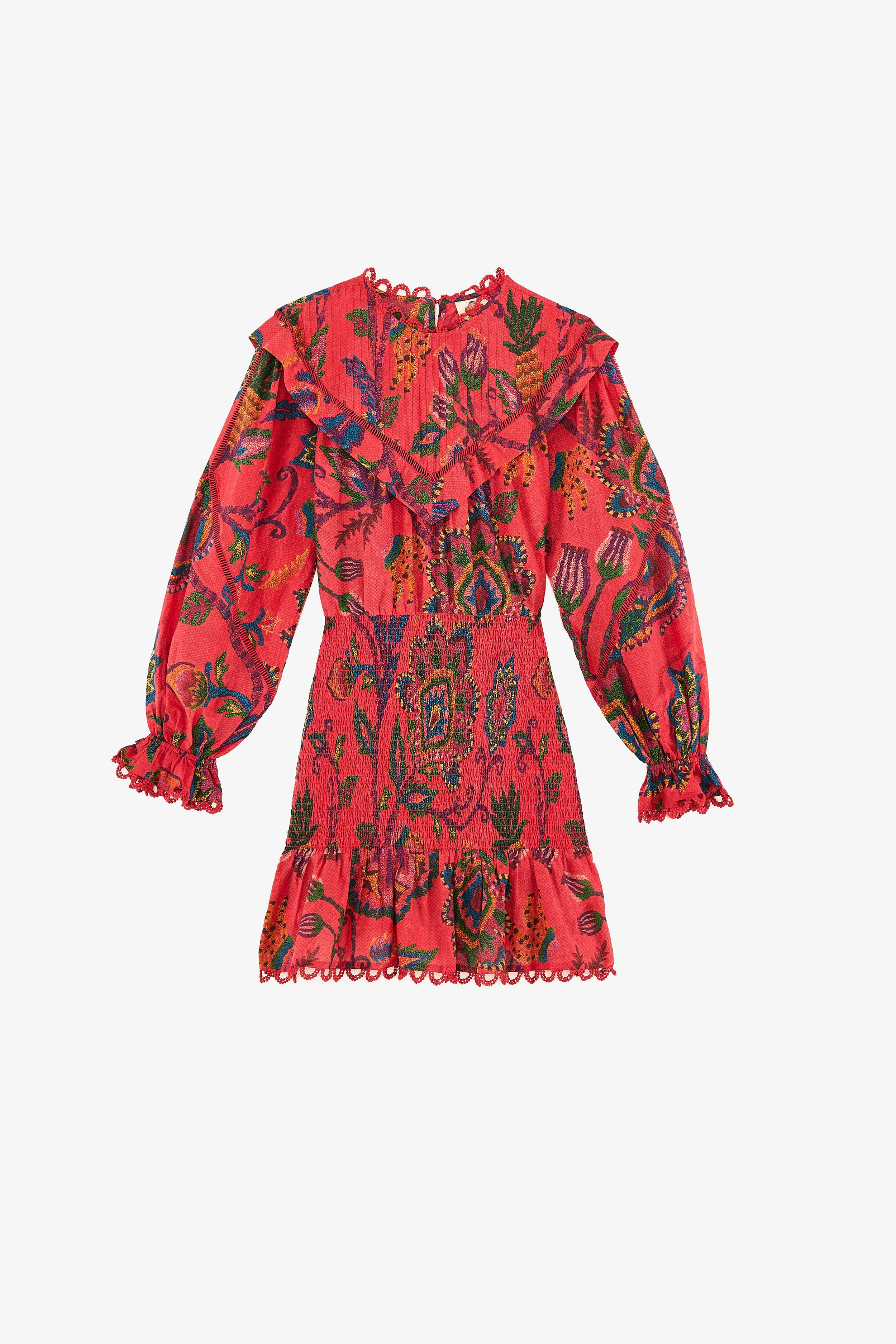 Red Sunset Tapestry Mini Dress | FarmRio (US)