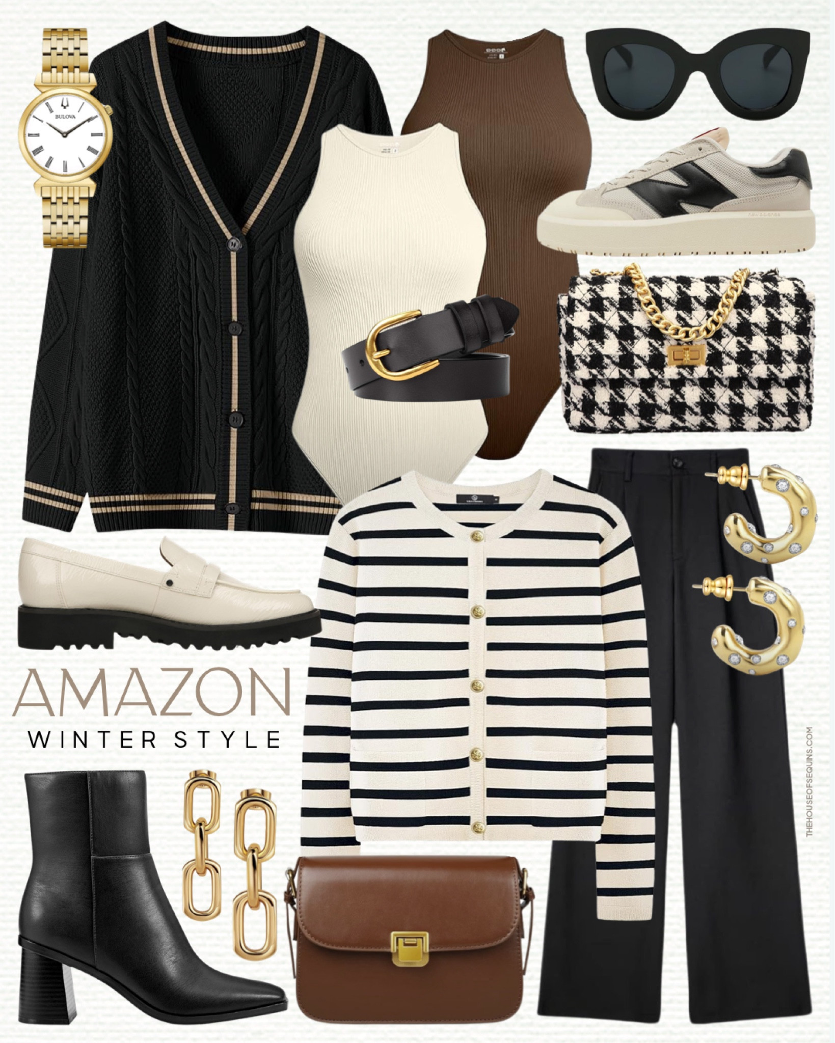 Shop this Amazon casual thanksgiving outfit! Holiday outfit, winter outfit, grandpa cardigan, striped cardigan, Marc Fisher boots, white loafers, Chanel bag Inspired tweed bag, New Balance CT302 sneakers, Celine box bag look for less and more! 

Follow my shop @thehouseofsequins on the @shop.LTK app to shop this post and get my exclusive app-only content!

#liketkit 
@shop.ltk
https://liketk.it/4nXzh

#LTKSeasonal #LTKHoliday #LTKstyletip