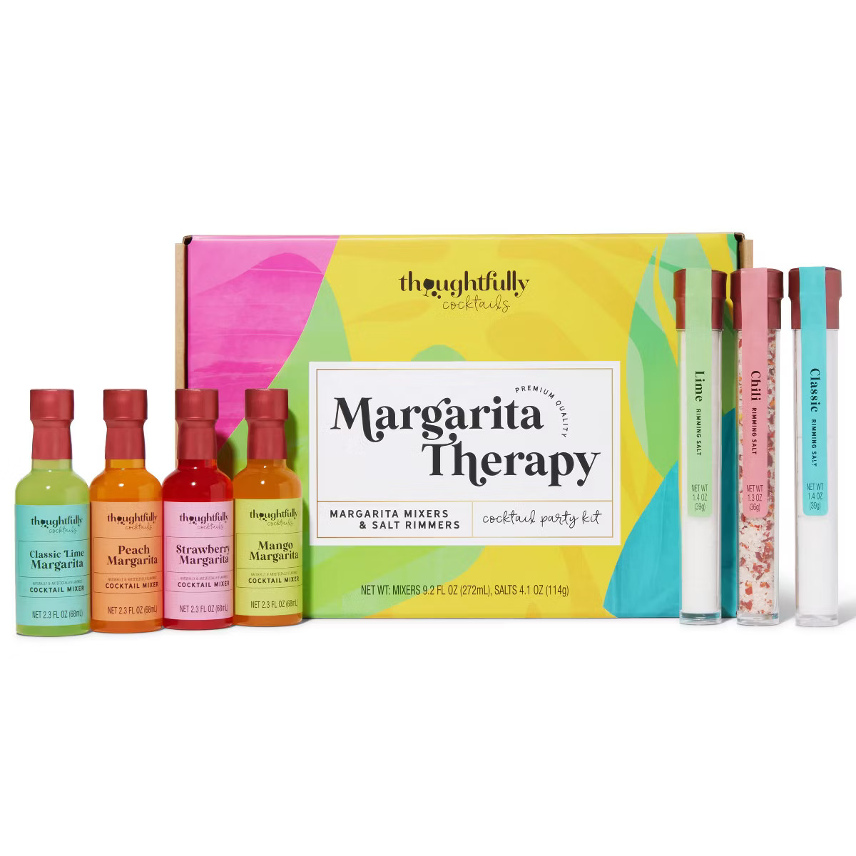 Thoughtfully Margarita Cocktail Therapy Gift Set – 7 Single-Serve Mixers & Flavored Rimming Sal... | Target