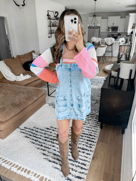 Western outfit inspo ✨

Knit Top — small
Dress — xs

*boots are JRC & Sons Nancy Boot

Nashville outfit | country concert outfit | western style | western outfit ideas | western outfit inspo | denim overalls mini dress | denim free people dress | suede cowgirl boots | knit colorful cropped sweater outfit | rodeo outfit | rodeo fashion 

#LTKStyleTip #LTKFindsUnder100 #LTKFindsUnder50
