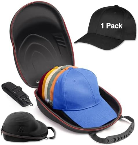Hat Travel Case for Baseball Caps,Hard Hat Carrier Storage Case with 1 Pack Black Baseball Cap an... | Amazon (US)