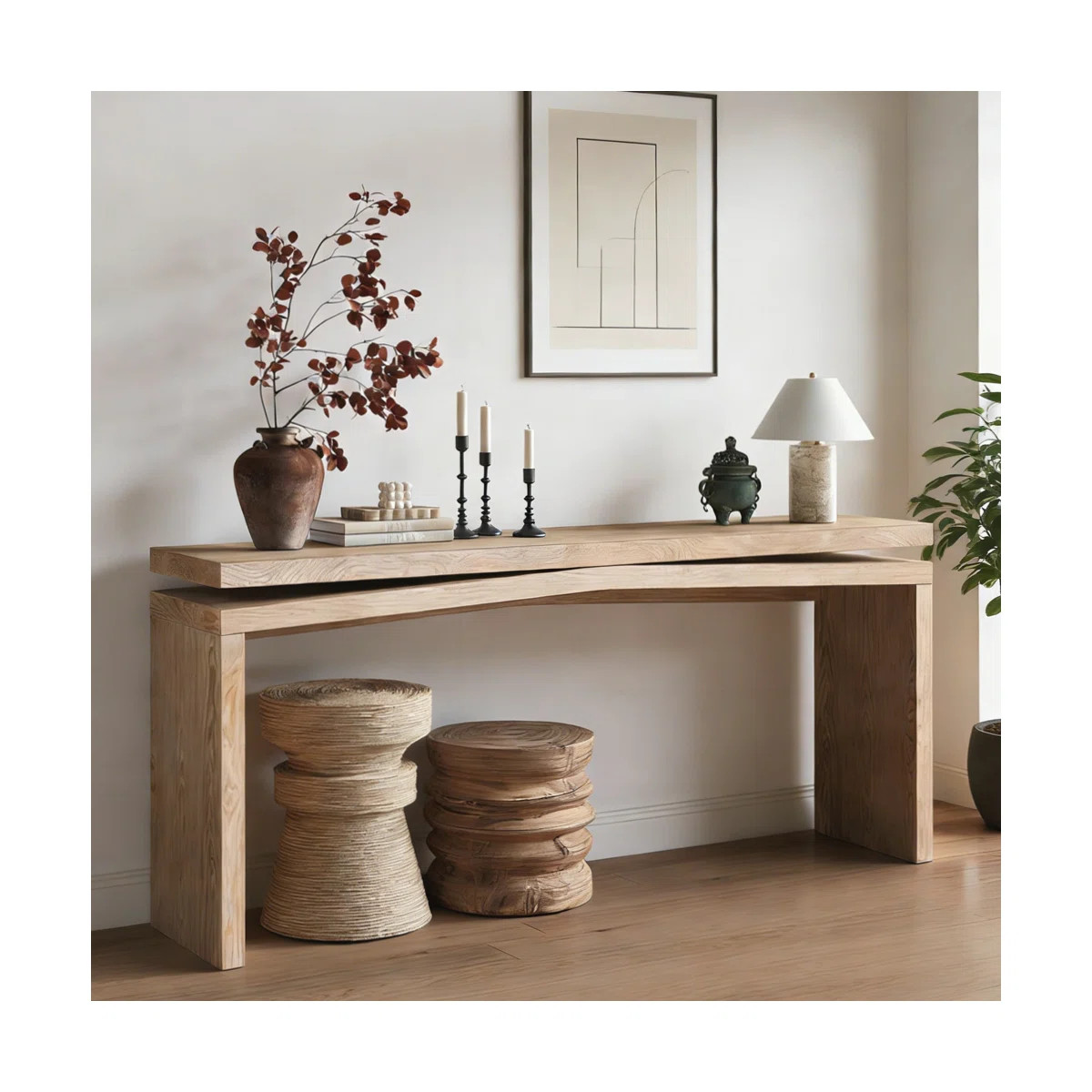 Rustic Solid Wood Console Table, Long Farmhouse Entryway Sofa Table for Living Room, Hallway, and... | Wayfair North America