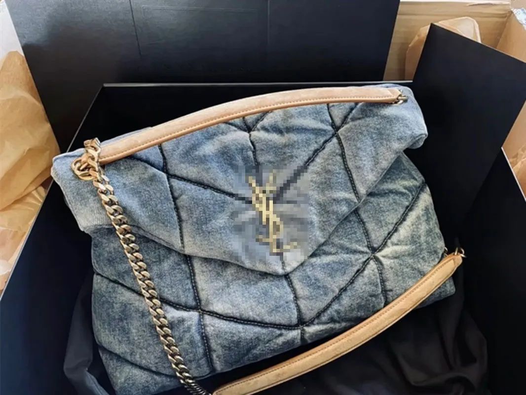 Top Quality Denim Blue Loulou Puffer Shoulder Crossbody Bag Designer Luxury Handbags Chain Envelo... | DHGate