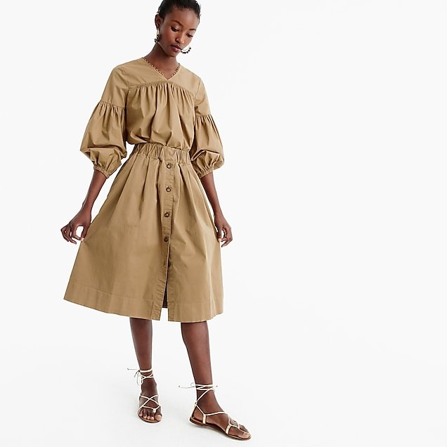 Button-front chino skirt | J.Crew US