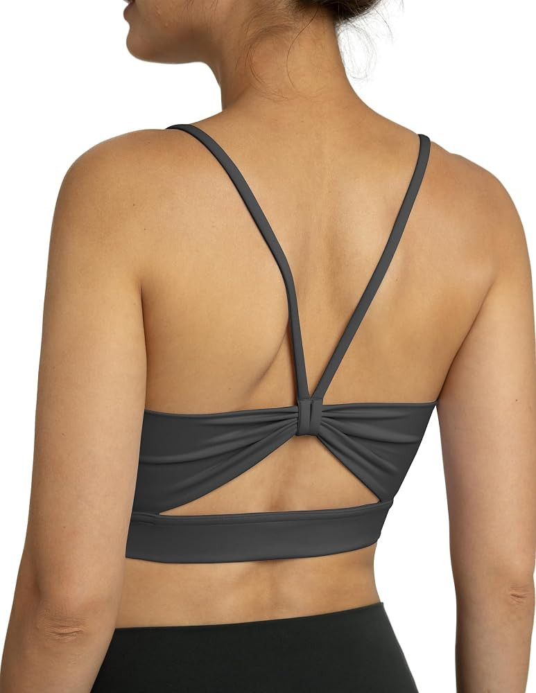 Colorfulkoala Women's Dreamlux Bowknot Strappy Light\u2011Impact Sports Bra | Amazon (US)