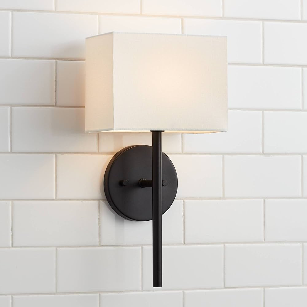 Possini Euro Design Favreau Modern Wall Sconce Lighting Black Hardwired 16 1/4" High Fixture Rect... | Amazon (US)