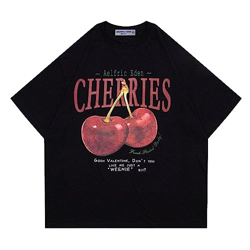 Aelfric Eden Oversized Graphic Tees Unisex Cherries Print T Shirts Casual Summer Short Sleeve Top... | Amazon (US)