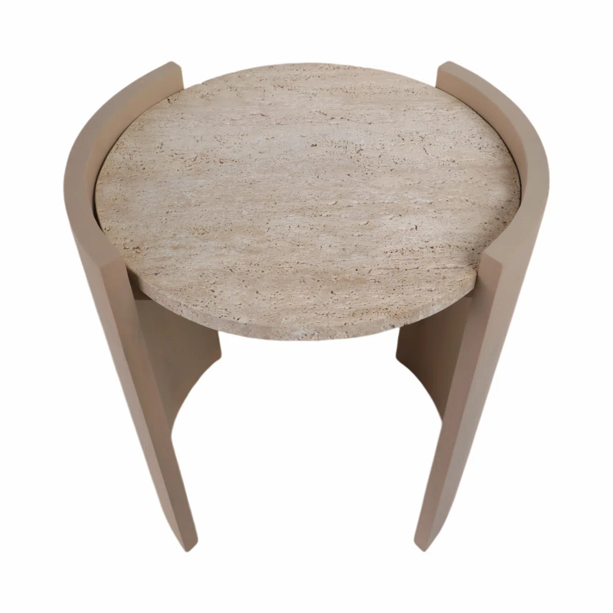 Hokku Designs 24" Leiona Travertine And Wood Accent Table | Wayfair | Wayfair North America