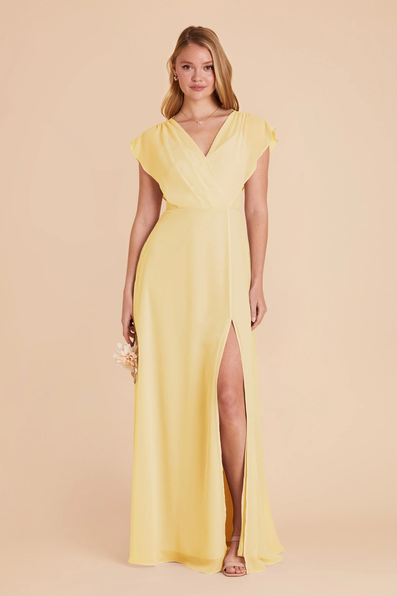 Violet Chiffon Dress - Lemon Sorbet | Birdy Grey