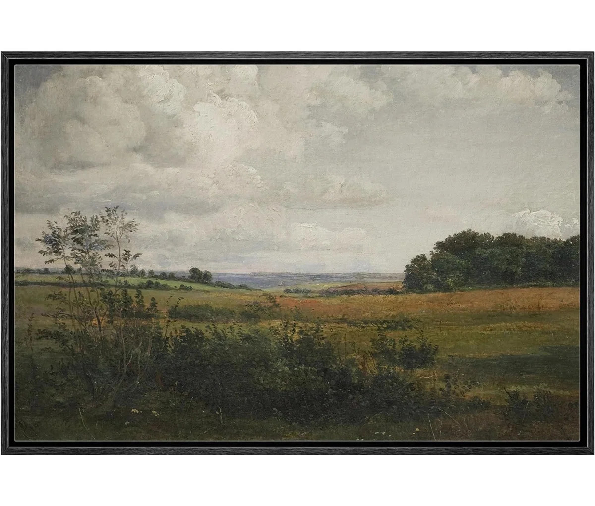 Rustic Countryside "Moody Rural Countryside Landscape Artwork, Pastoral Farmhouse Neutral Wall Pi... | Wayfair North America