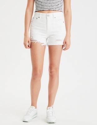 AE High-Waisted Denim Midi Short | American Eagle Outfitters (US & CA)