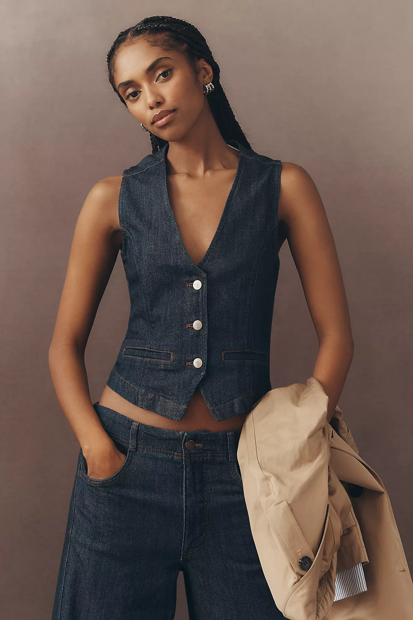 Pilcro Regenerative Cotton Denim Vest | Anthropologie (US)