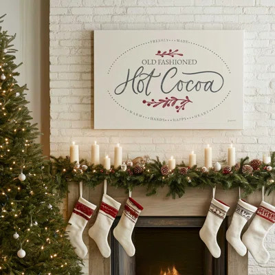 Hot Cocoa Sign Print on Canvas in a Satin | Wayfair North America