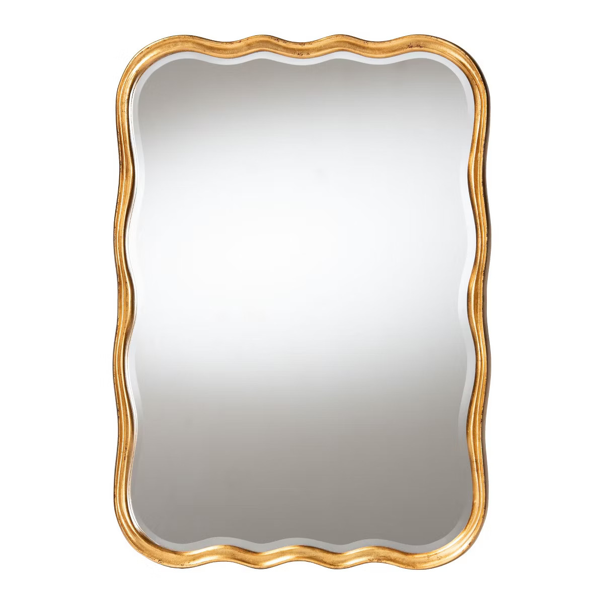 Baxton Studio Fredrika Antique Goldleaf Scalloped Wood Accent Wall Mirror | Target