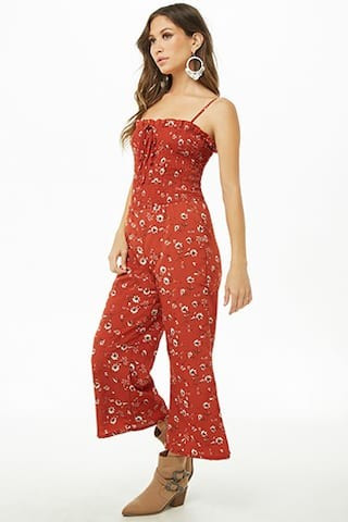 Wildflower Floral Smocked Jumpsuit | Forever 21 (US)