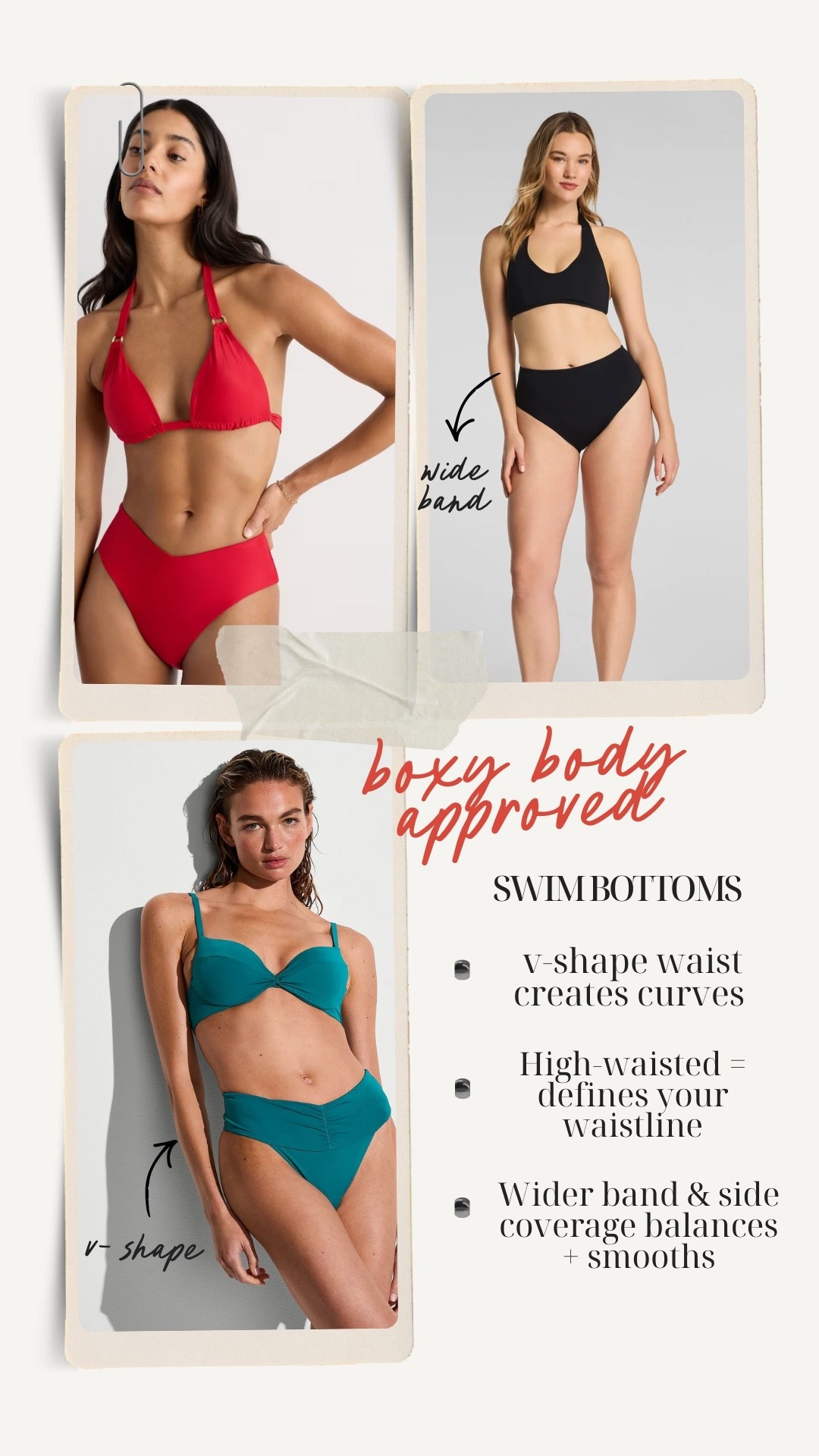 I've tried them all and these are the inverted triangle/ boxy body approved bottoms you need to be looking for! A V shape is hard to find, but the most flattering and gives the illusion of a tinier waist! 

#LTKstyletip #LTKfindsunder100 #LTKswim