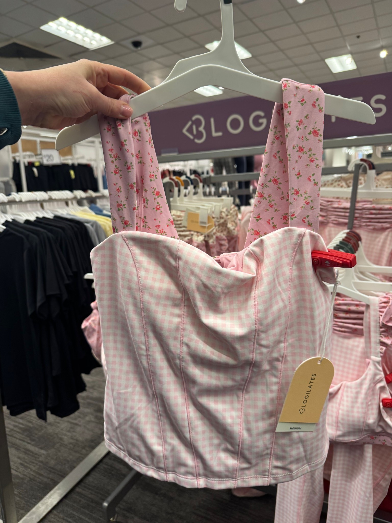 Pink gingham and ditsy floral built in bra workout tank 

#LTKFindsUnder50 #LTKActive #LTKfitnessgoals