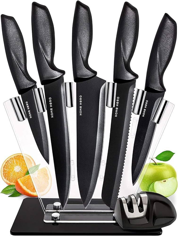 Home Hero Kitchen Knife Set, Steak Knife Set & Kitchen Utility Knives - Ultra-Sharp High Carbon S... | Amazon (US)