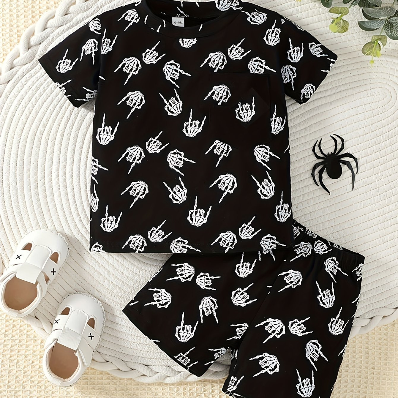 Two Piece Baby Boys Suit Skull Print Cool Short Sleeve Shirt - Temu | Temu Affiliate Program