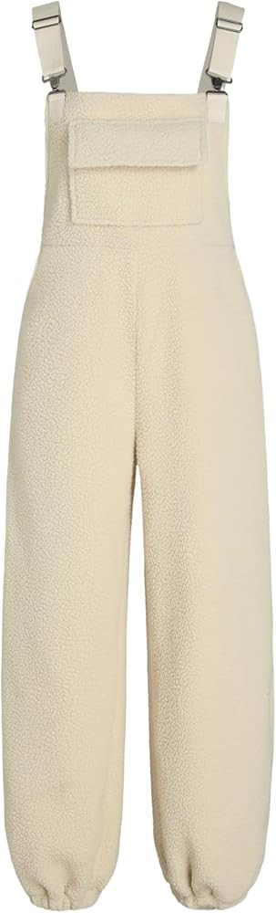 CIDER Women's Fleece Warm Overalls Jogger with Pockets Winter Outfits Sherpa Lined Loose Casual J... | Amazon (US)