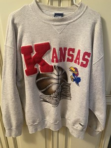 Men’s Size XL Bike Gray Vintage Kansas Jayhawks Basketball Crewneck Sweatshirt | eBay US