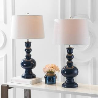 JONATHAN Y Genie 28.5 in. Navy Glass Table Lamp (Set of 2) JYL1061E-SET2 - The Home Depot | The Home Depot