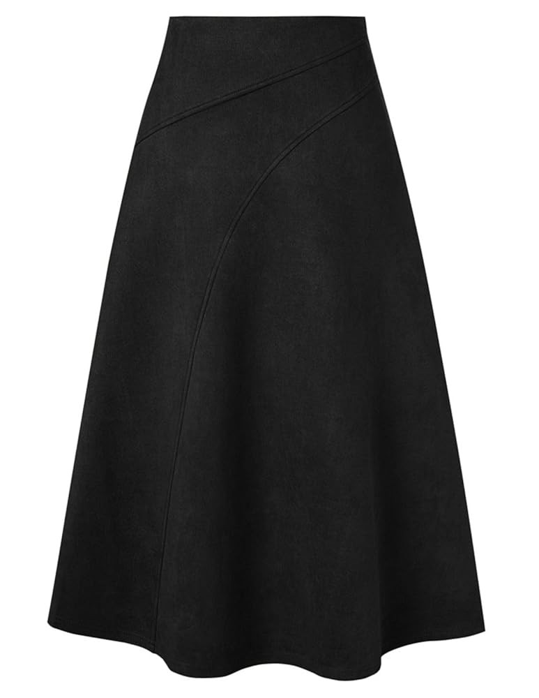 Kate Kasin 2025 Women's Suede Skirts, High Waist A-Line Skirt, Fall Winter Midi Skirt | Amazon (US)