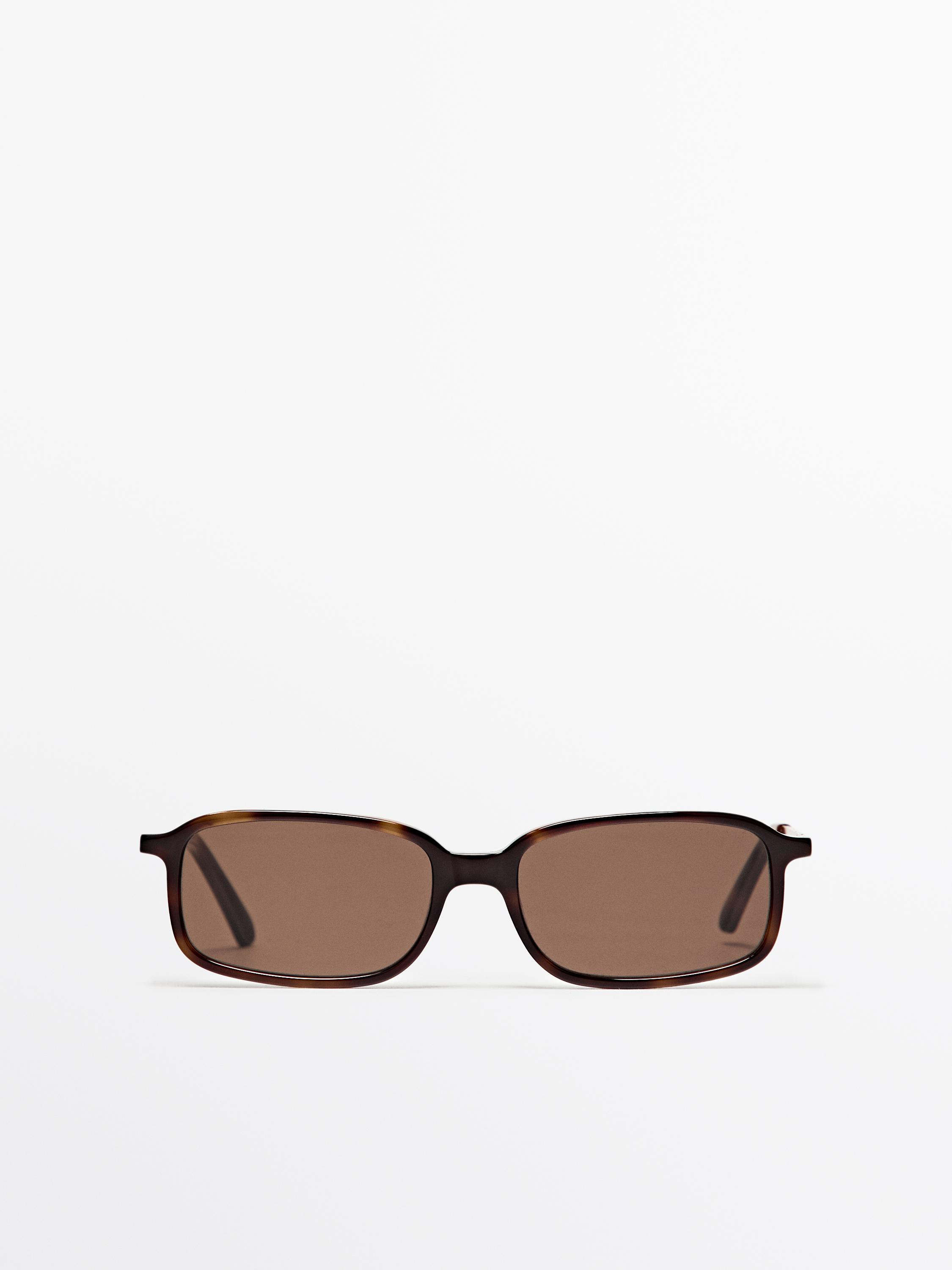 Contrast rectangular sunglasses \u00b7 Brown \u00b7 Sunglasses | Massimo Dutti | Massimo Dutti UK