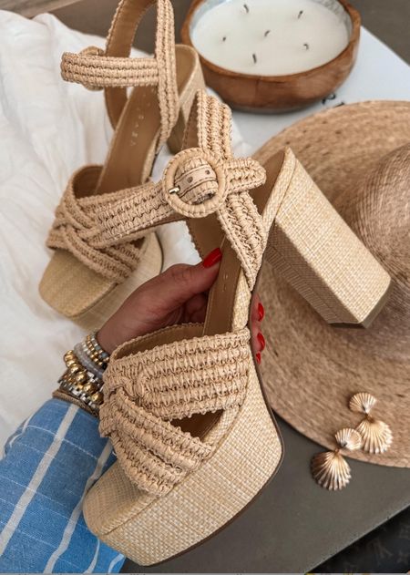 #heels #marcfisher #shoecrush #wedges #earrings #accessories #hat #summerstyle 

#LTKStyleTip #LTKShoeCrush #LTKSeasonal