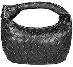Woven Handbag for Women, Woven Knotted Handbag Clutch Purse Soft Leather Shoulder Bag Mini Ladies... | Amazon (US)