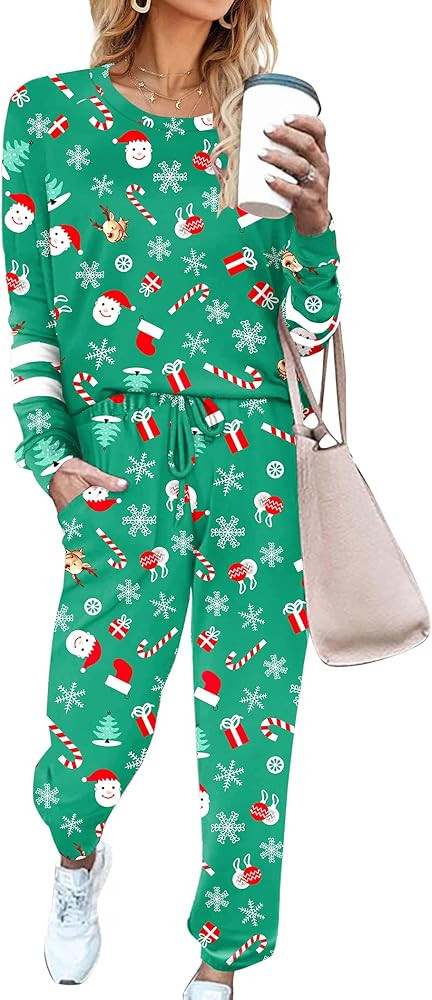 Ekouaer Sweatsuits Womens Loungewear Set Tracksuit Long Sleeve Pajamas Set with Pockets 2 Piece O... | Amazon (US)