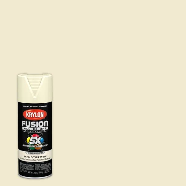 Krylon Fusion All-In-One Spray Paint, Satin, Dover White, 12 oz. | Walmart (US)
