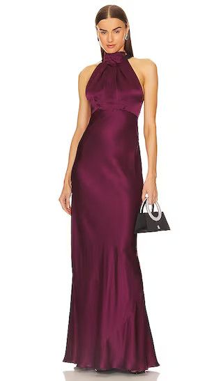 Michelle Dress in Wine & Black | Winter Fall Maxi Dress Fall Formal Dress Fall Gown Fall Gowns | Revolve Clothing (Global)