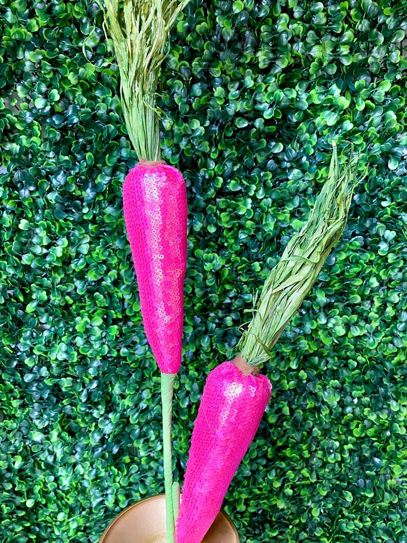 Hot Pink Sequin Carrot Spray 29 Inches - Etsy | Etsy (US)