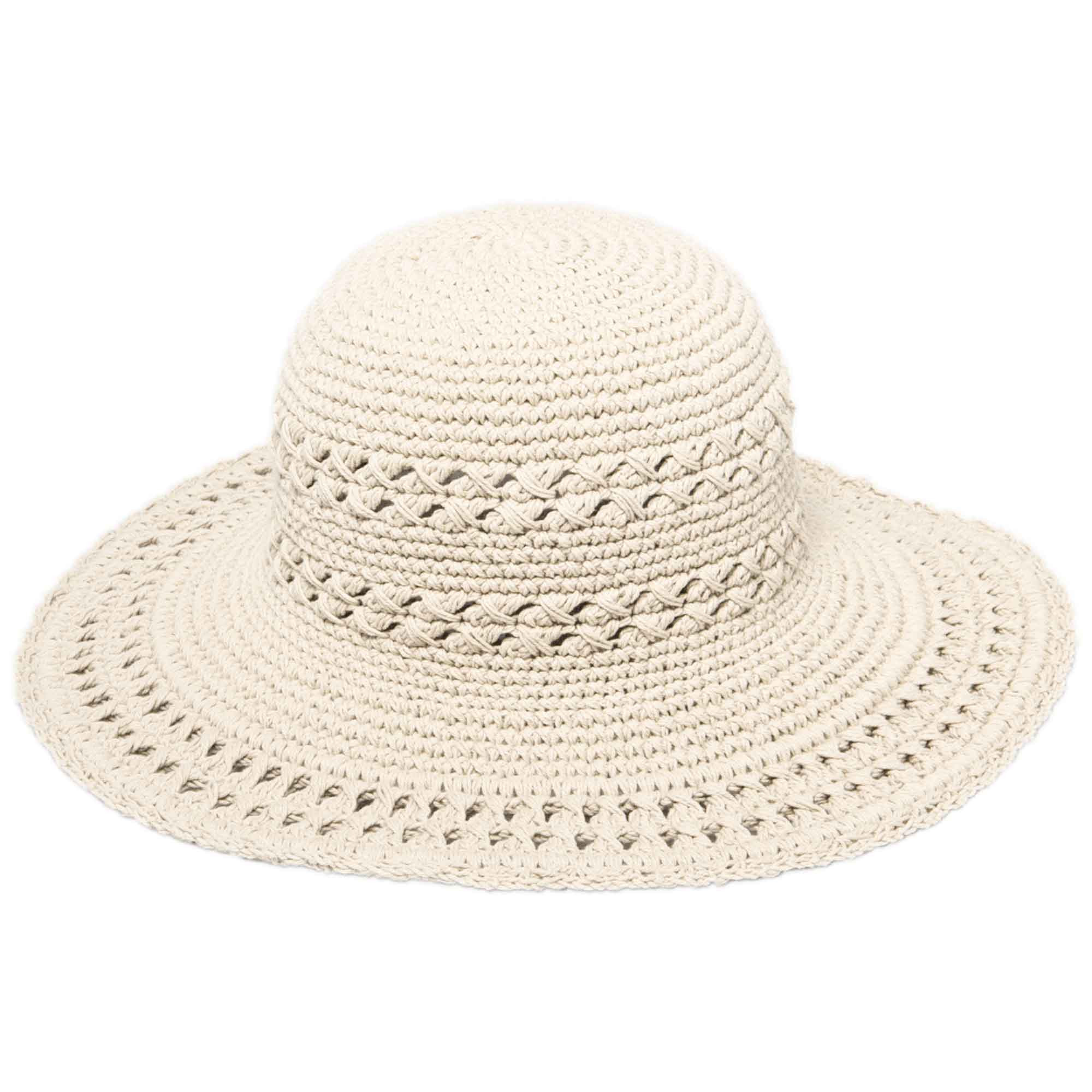 Women's Cotton Crochet Hat With A Large Brim | San Diego Hat Company