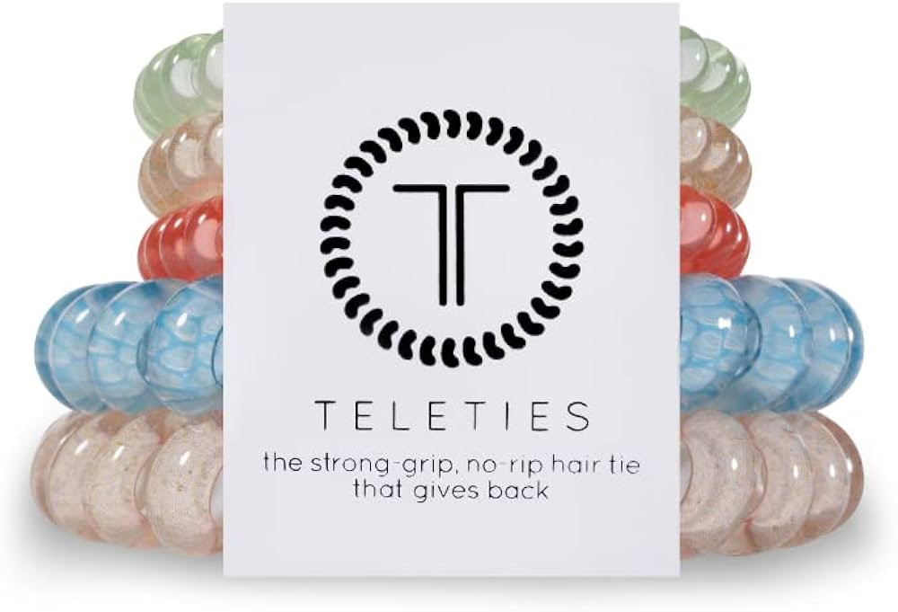 TELETIES - Mixed Spiral Hair Coils - Summer Collection - Ponytail Holder Hair Ties for Women - Ph... | Amazon (US)