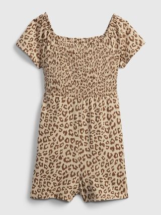 Toddler Leopard Print Smocked Romper | Gap (US)
