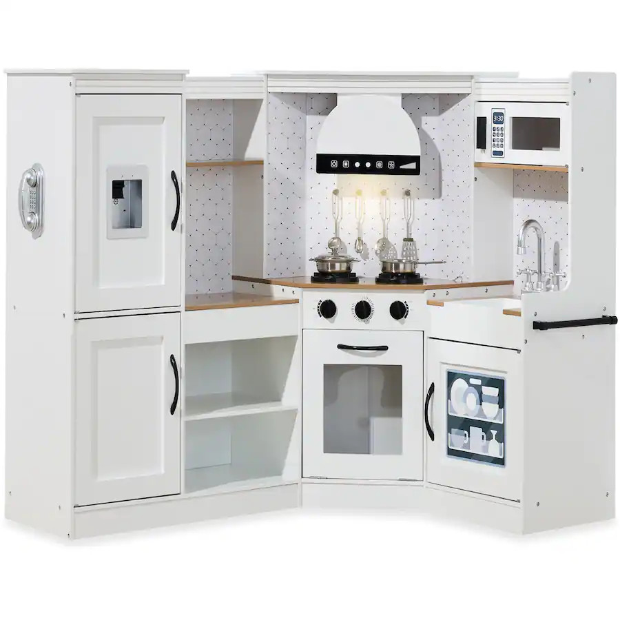 Best Choice Products - Pretend Play Corner Kitchen, Interactive Wooden Kids Set w/ Lights & Sound... | Best Buy U.S.