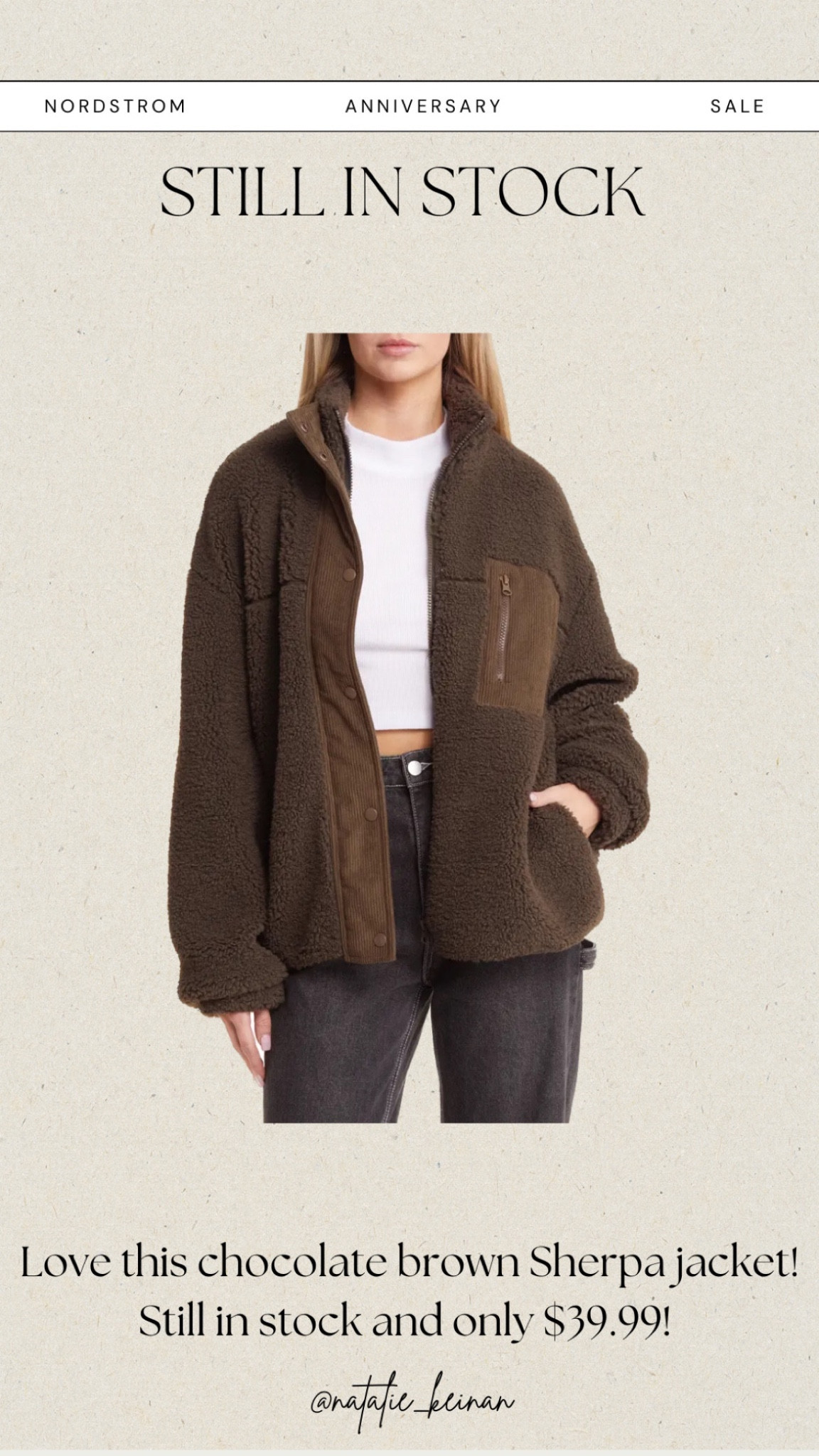 Nsale Sherpa jacket under $40 



#LTKxNSale #LTKsalealert #LTKunder50
