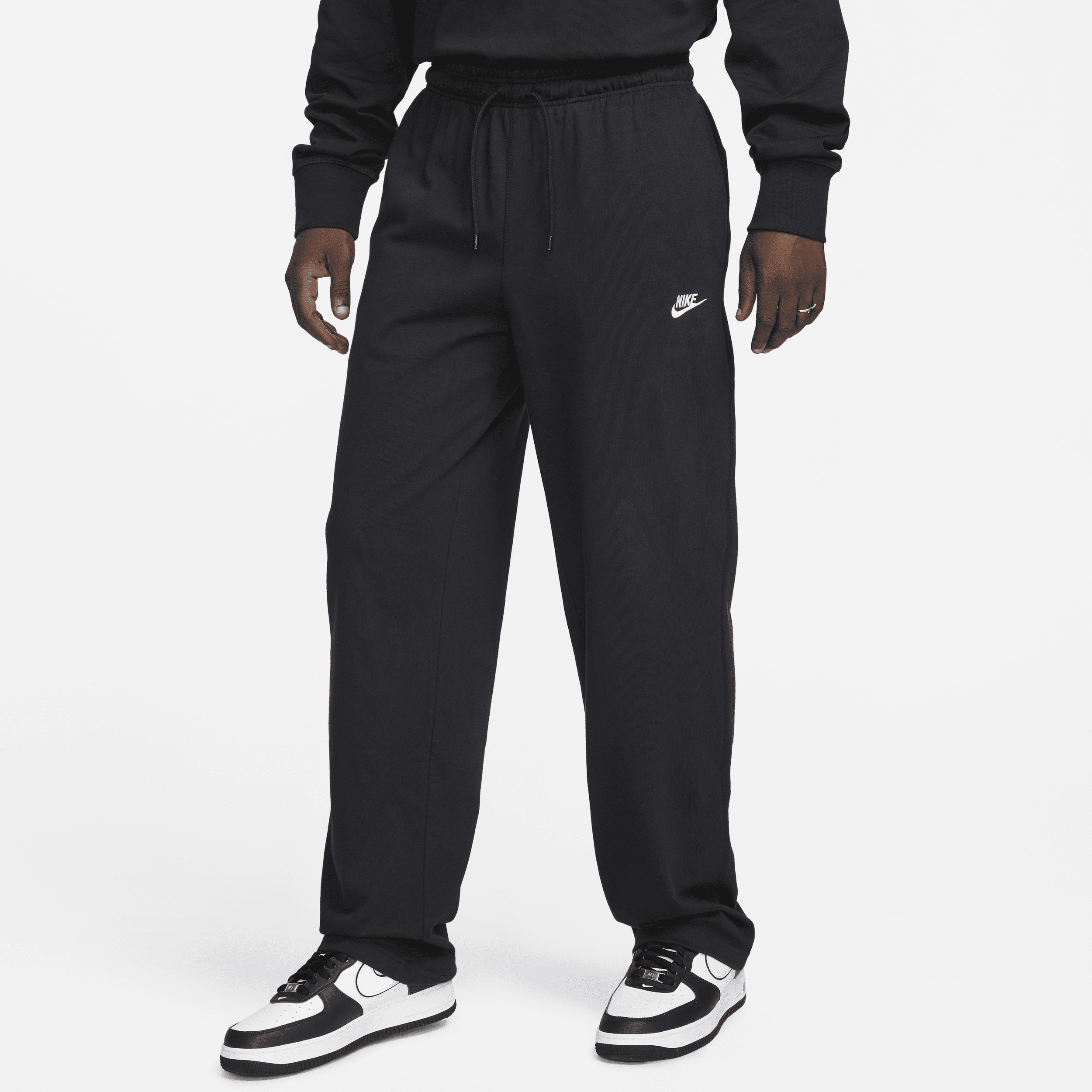 Men's Nike Sportswear Club Knit Open-Hem Pants in Black | FQ4332-010 | Nike (US)