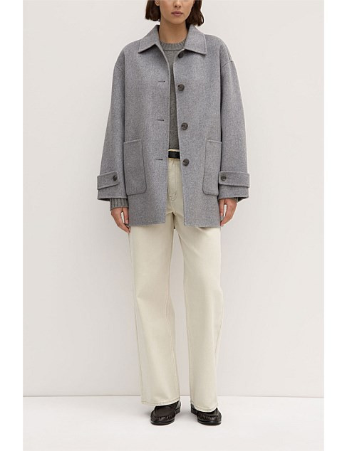 Pierra Wool Coat Grey Marle | David Jones (Australia & New Zealand)