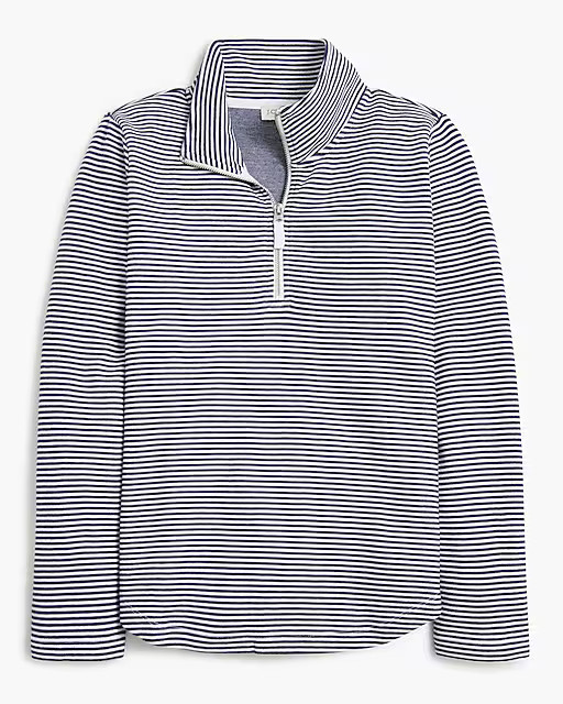 Striped terry half-zip pullover | J.Crew Factory