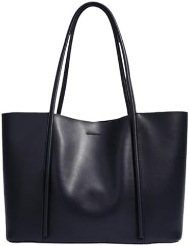 Genuine Leather Tote Bag for Women, Soft Purses Handbags Shoulder Fashion Top Handle Bag Large Ca... | Amazon (US)