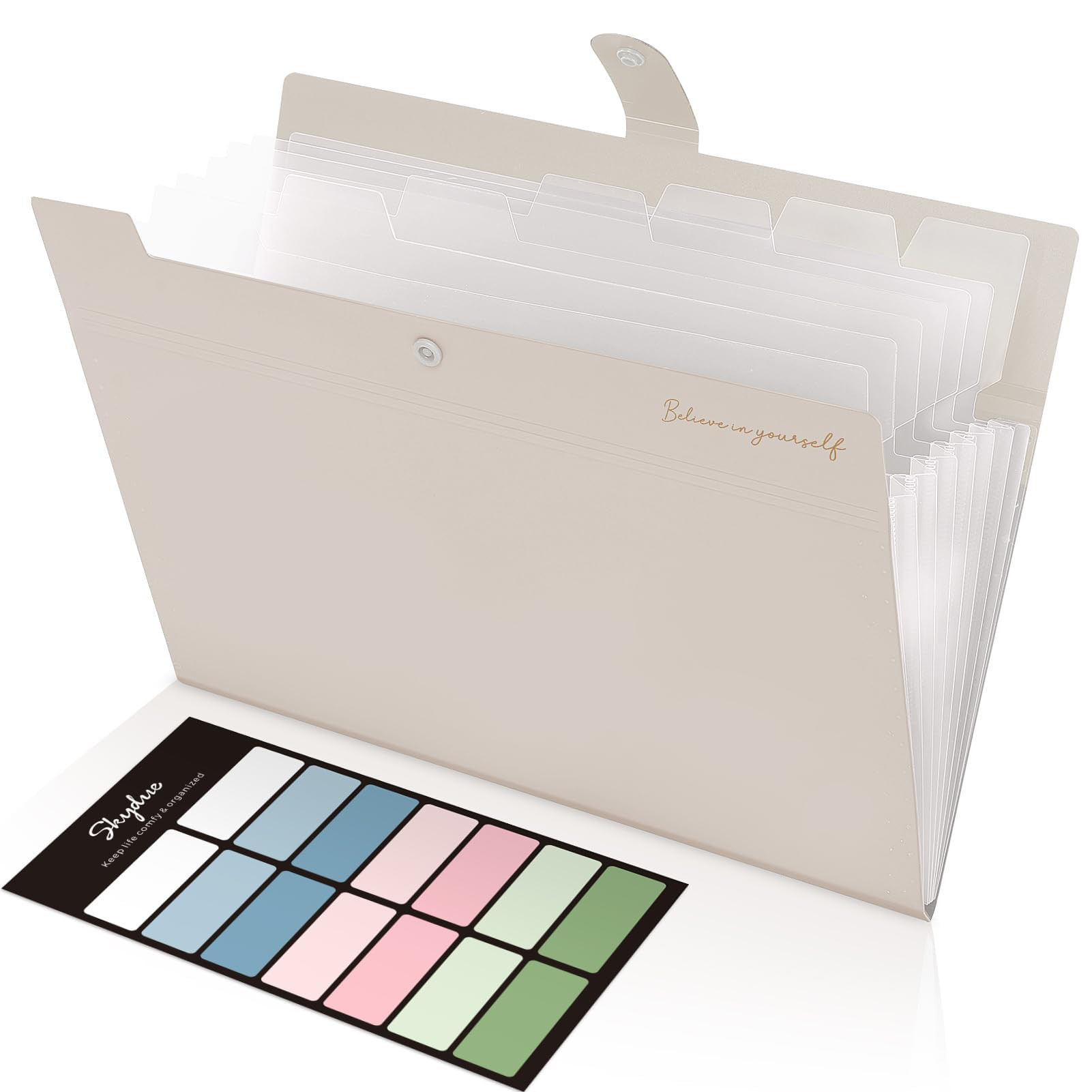 SKYDUE Expanding File Organizer with 8 Pockets, Accordion File Folders with Labels, Portable Docu... | Amazon (US)