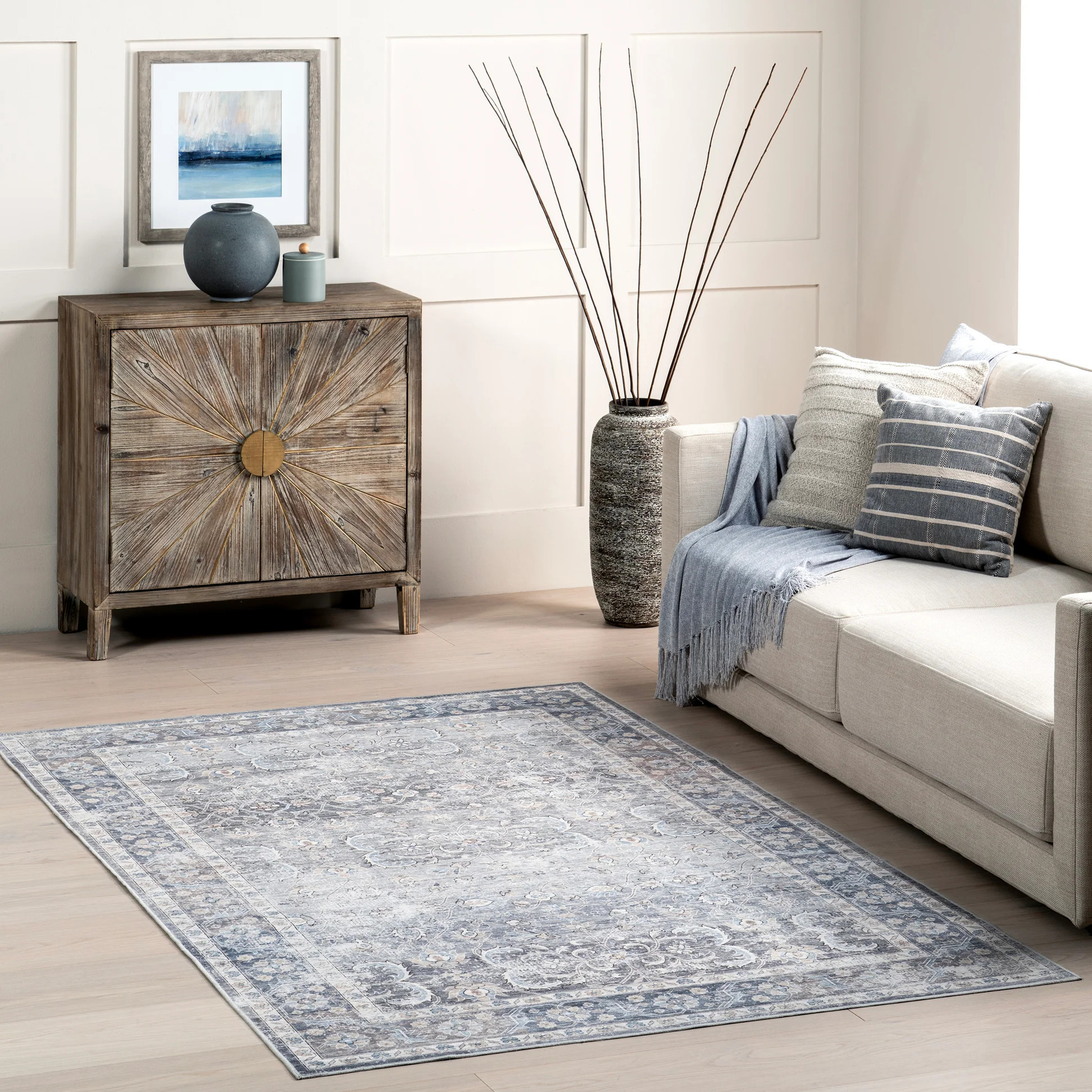 Shannon Spill Proof Washable Rug | Grey | Rugs USA