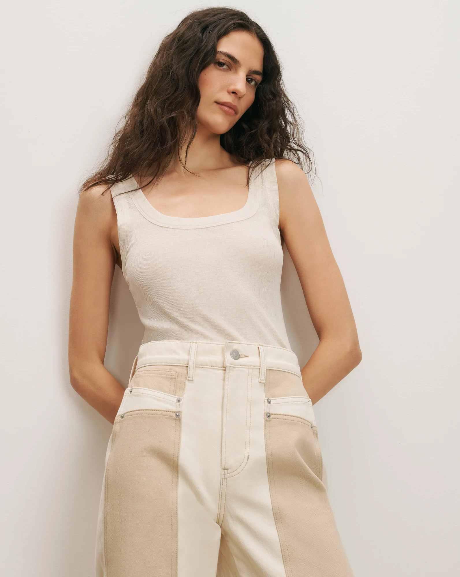 Belvedere Knit Tank Top in Ecru | Veronica Beard | Veronica Beard