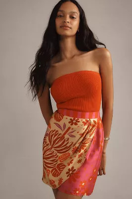 Farm Rio Wrap Slip Mini Skirt | Anthropologie (US)