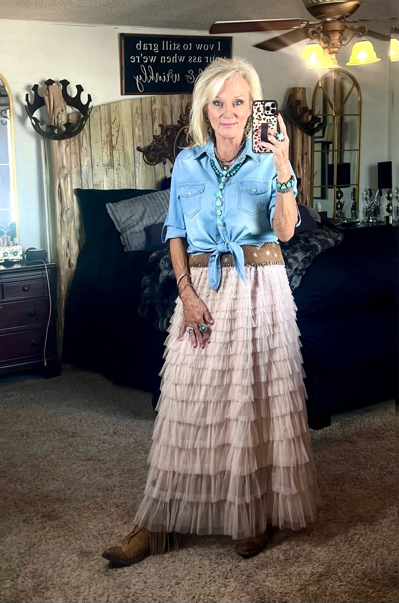 Cutest little ruffled skirt with a western flair

#LTKootd #LTKmomlife #LTKOver40