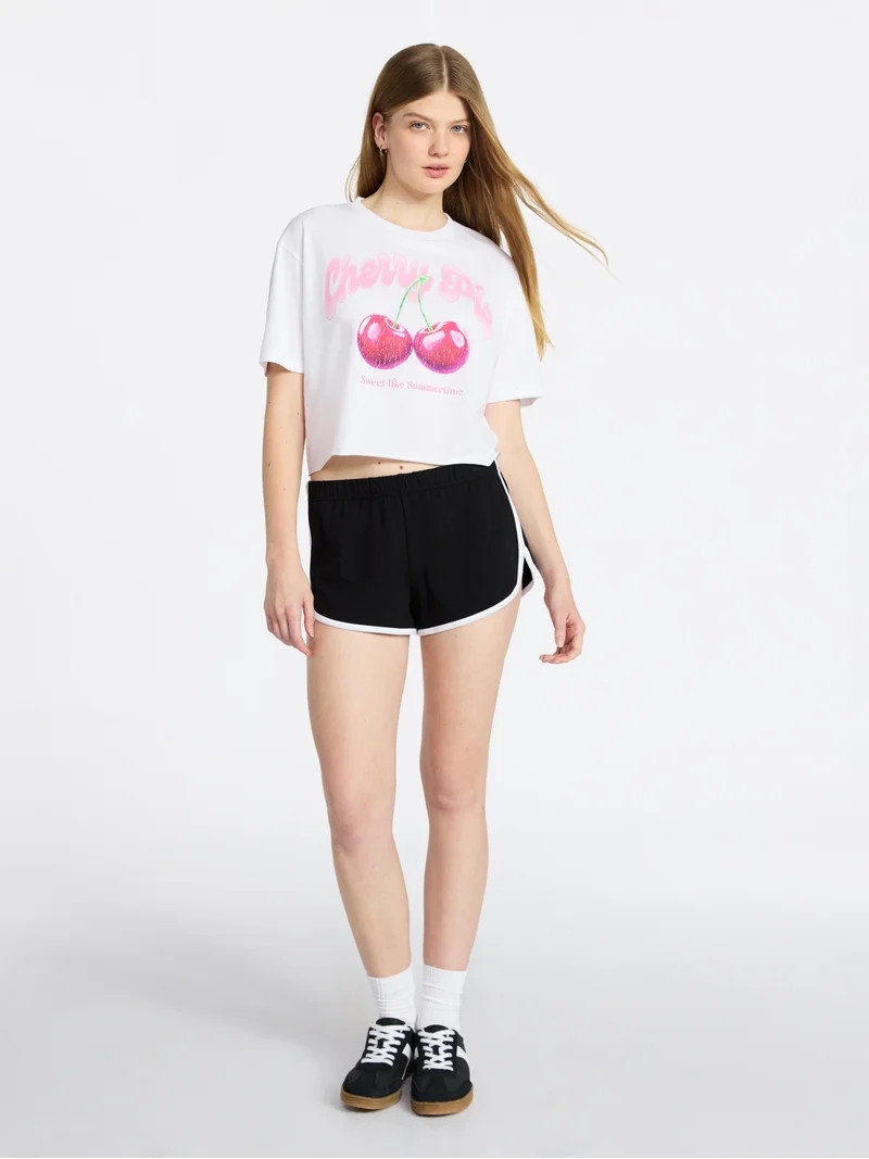 No Boundaries Boxy Cropped Graphic Tee, Women's XXS-XXL | Walmart (US)